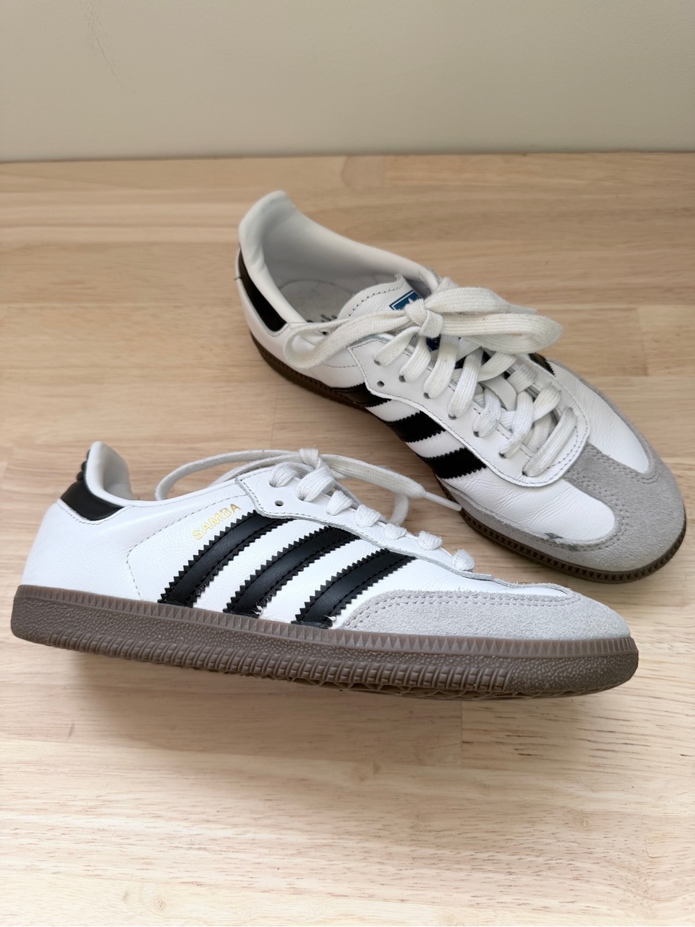 Adidas Samba OG Sneakers White Black Leather Trainers Women’s Unisex W4.5 M9 - Picture 4 of 12